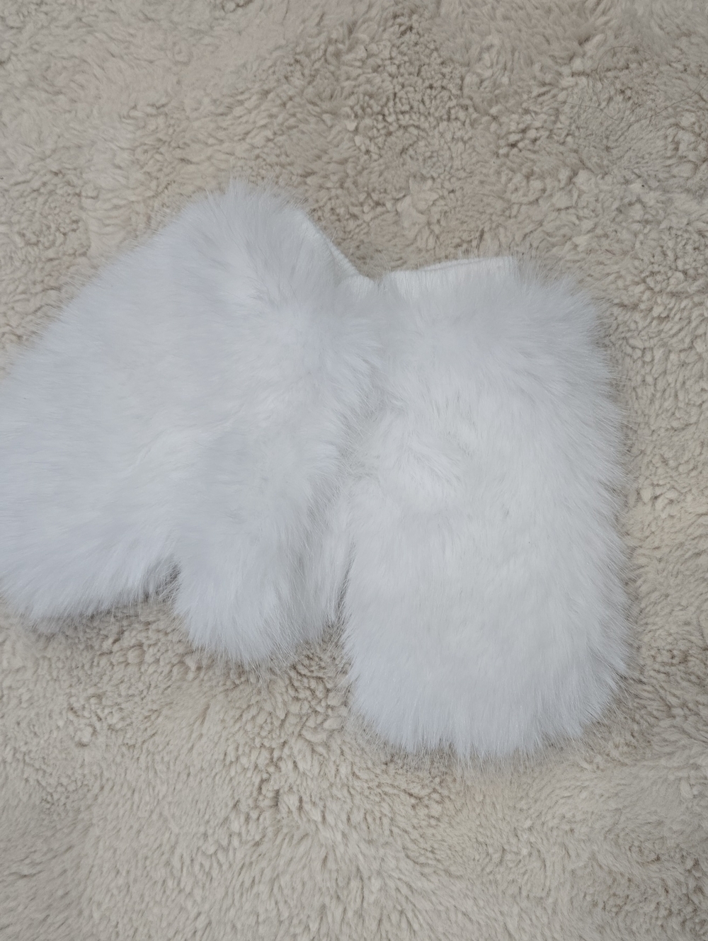 Free People Cream Faux Fur Hand Muff